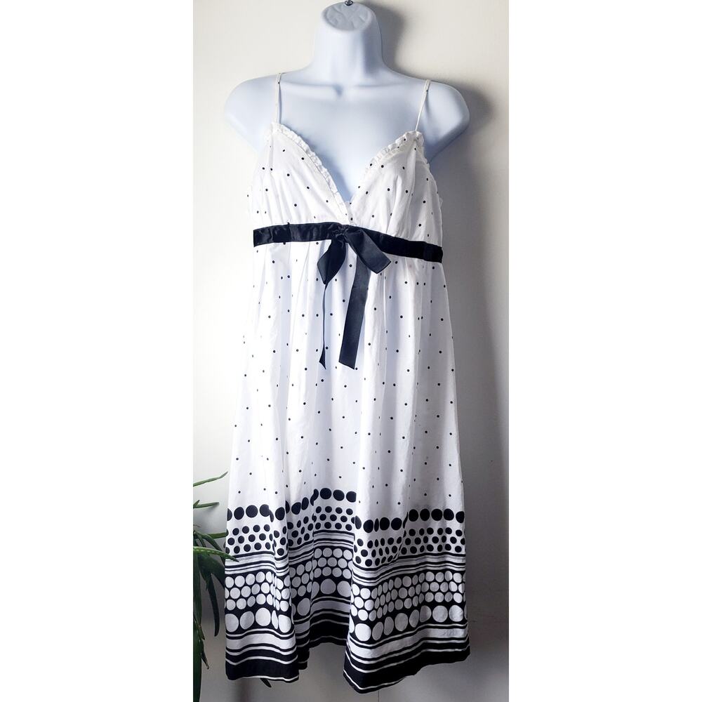 Ambiance Apparel Womens Polka Dot Babydoll Sleeveless Dress Size Large Boho Y2K